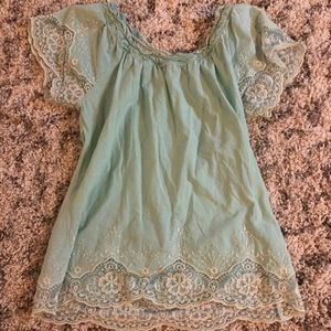 Light Seafoam Lace Shirt